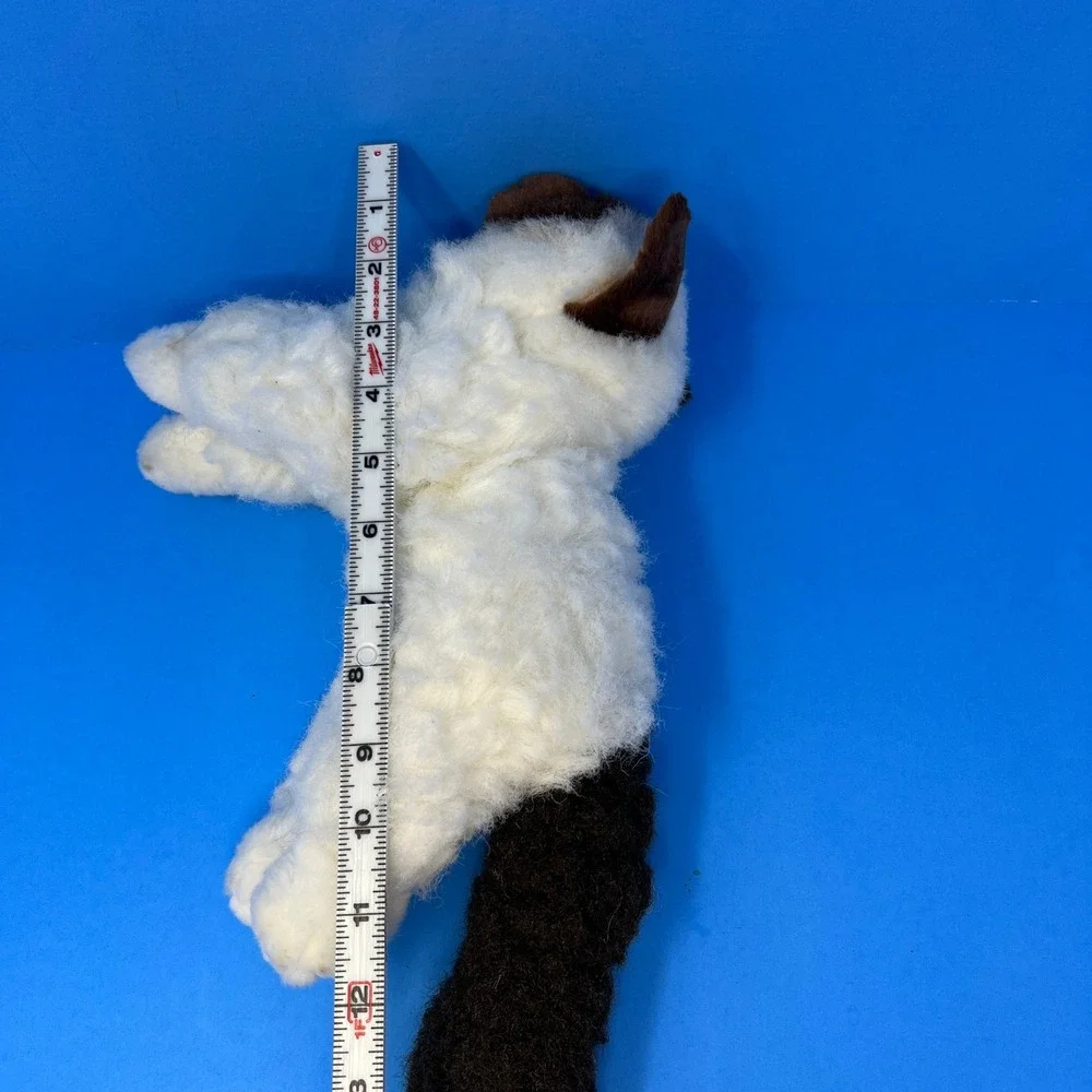 Aurora‎ 12 inch Plush Cat White Brown Siamese Blue Eyes 2015 Hand Made Indonesia
